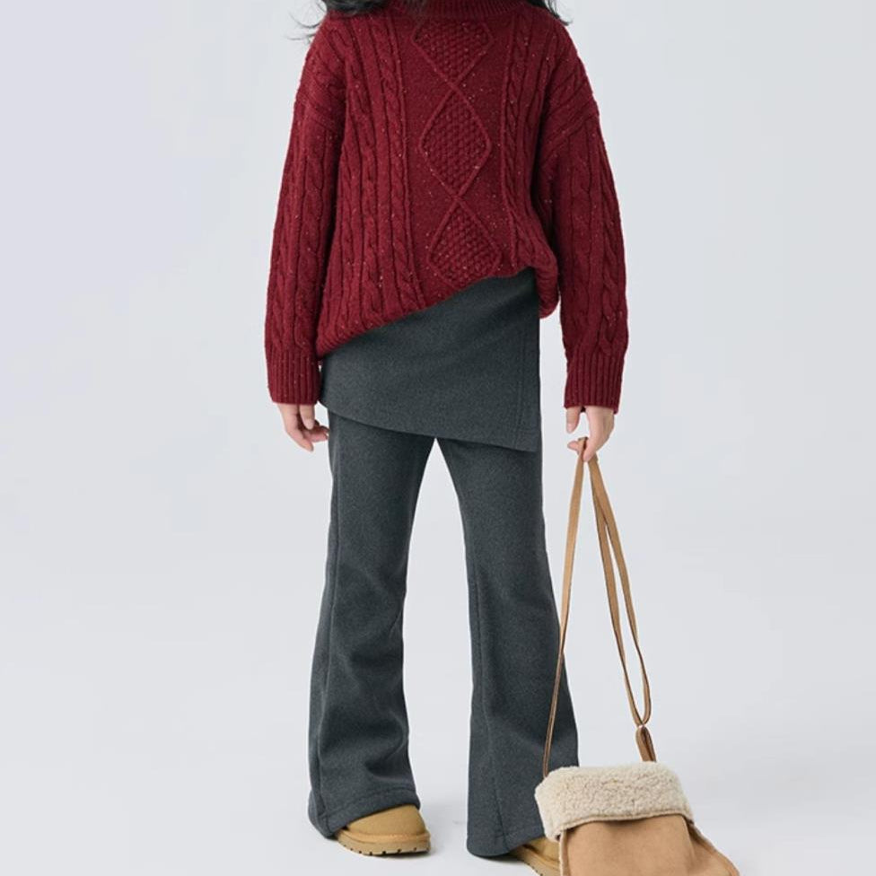 【110-150】レイヤード風フレアパンツ