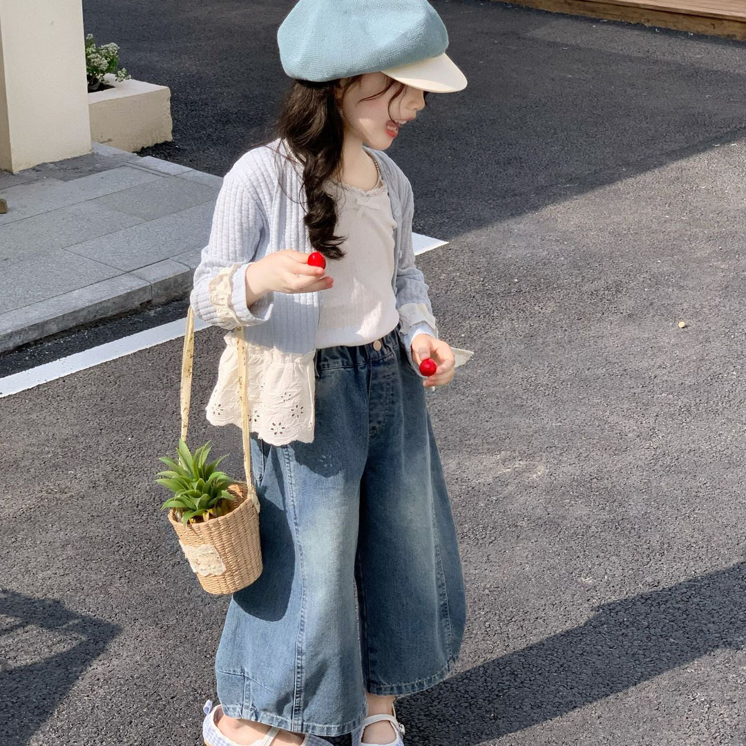 【90-140】カーブデニムパンツ