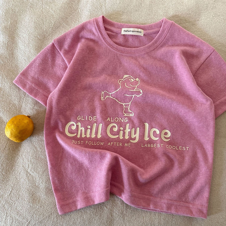 【90-140】ロゴ＆bear Tシャツ