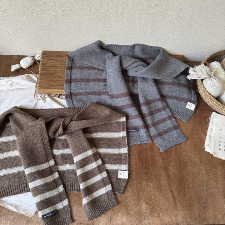 【2Y-10Y】ボーダー柄ニットショール