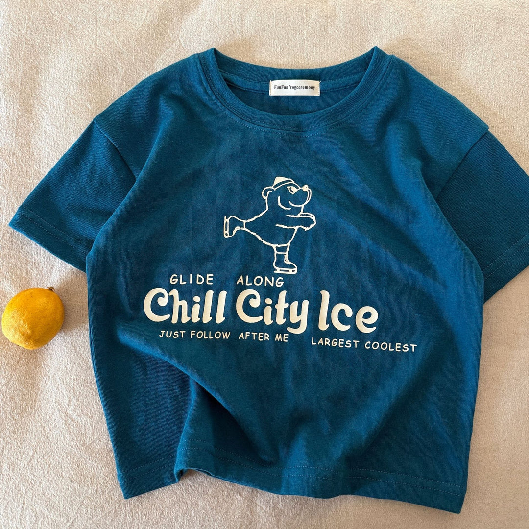 【90-140】ロゴ＆bear Tシャツ