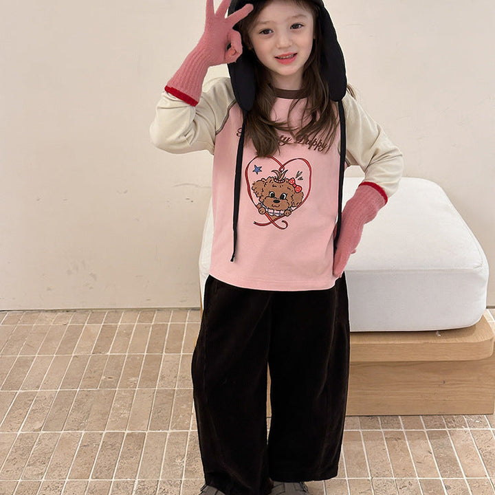 【90-150】シンプルコーデュロイワイドパンツ