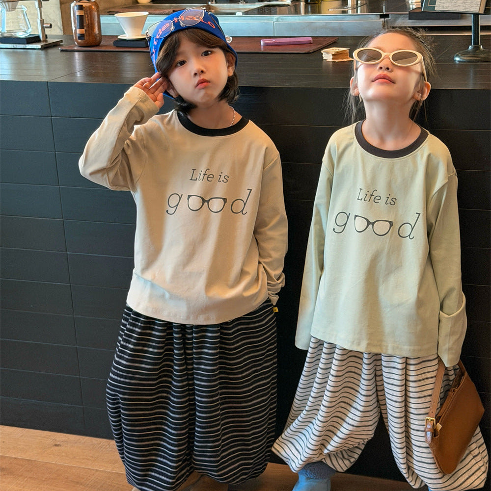 【90-150】Life is goodデザインロンT