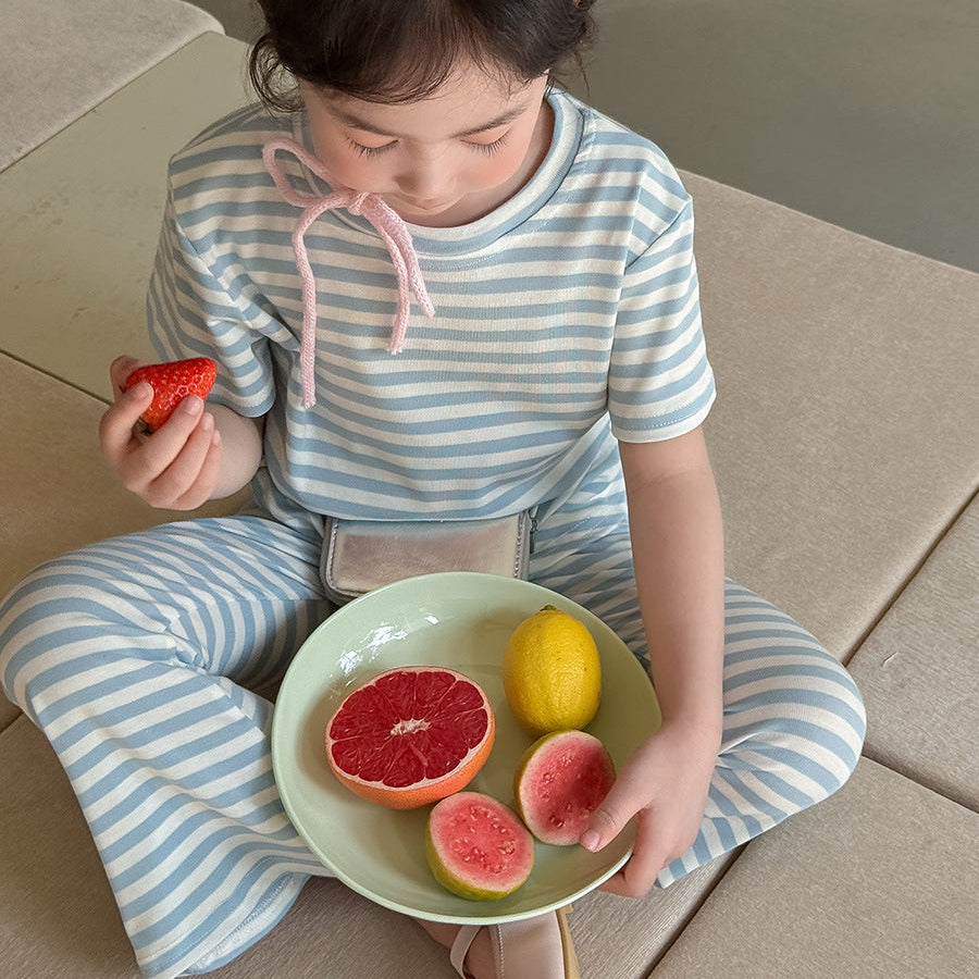 【90-140】ボーダー柄セットアップ