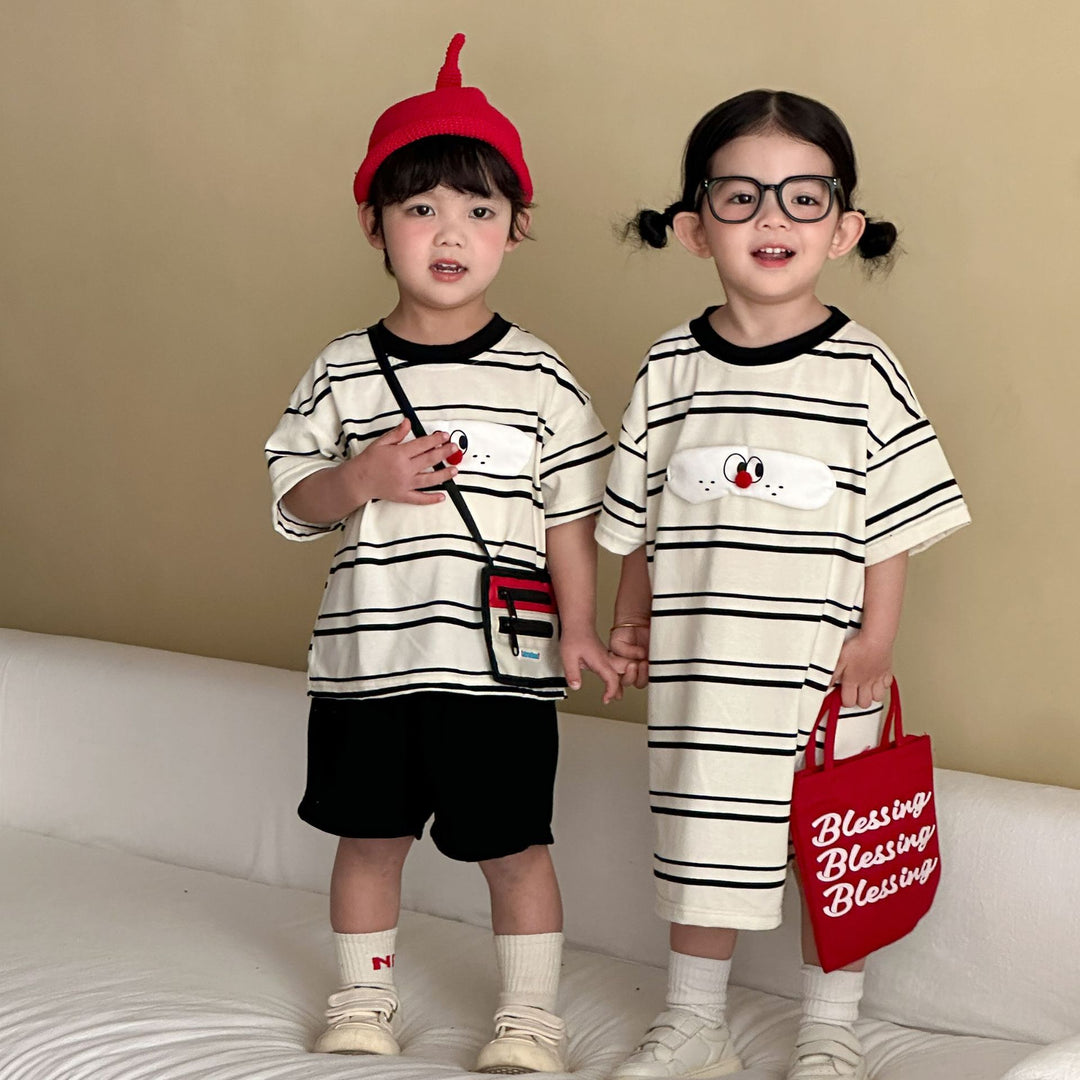 【80-150】フロントワッペンTシャツワンピース