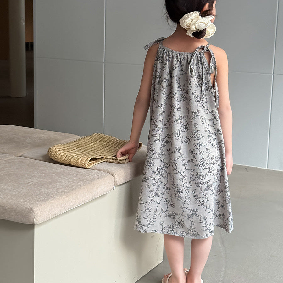 【100-150】ボタニカル柄キャミソールワンピース