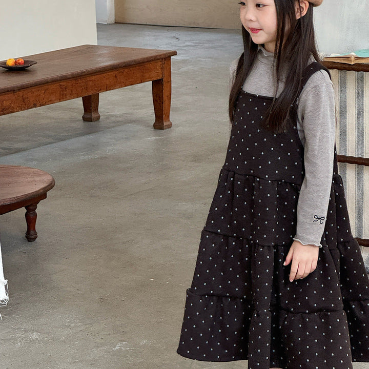【90-150】ワンポイントリボンハイネックカットソー