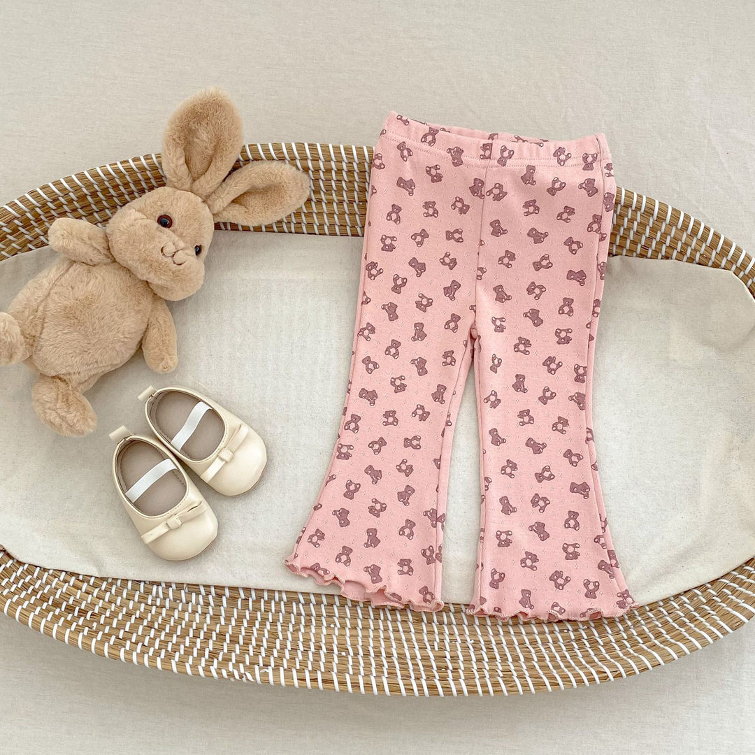 【73-110】パターンプリントフレアロングパンツ