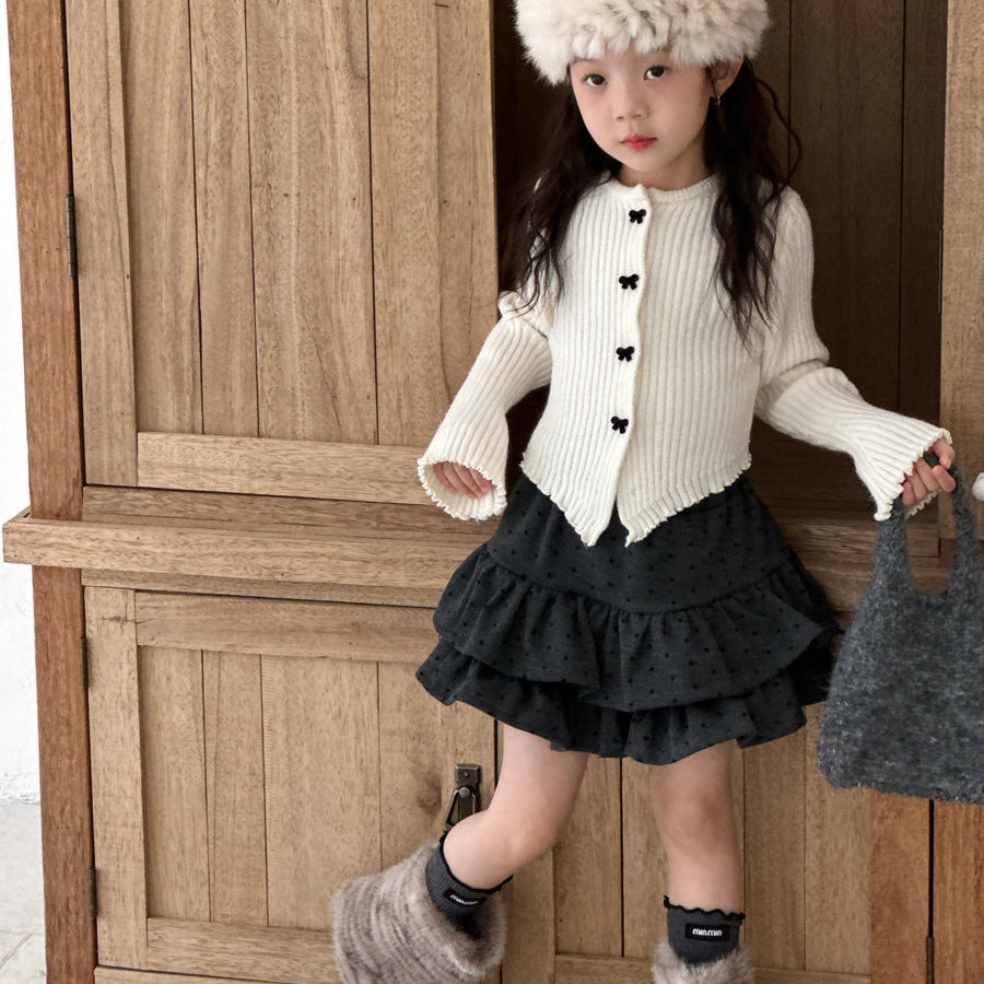 【90-150】ヘムデザインリブカーディガン