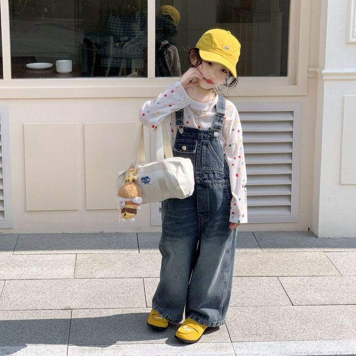 【90-140】ポケットデザインデニムサロペット