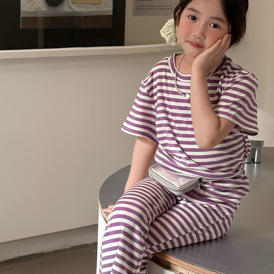 【90-140】ボーダー柄セットアップ