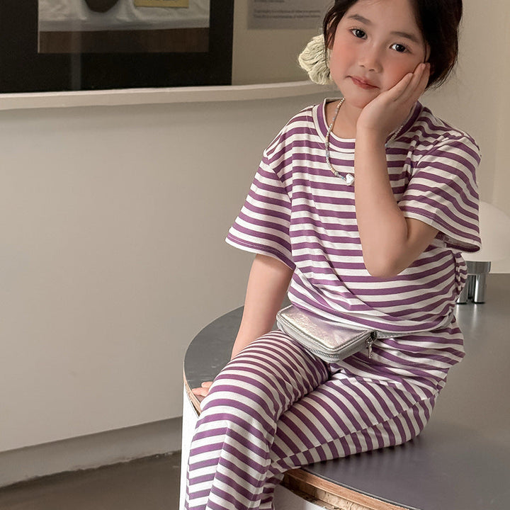 【90-140】ボーダー柄セットアップ