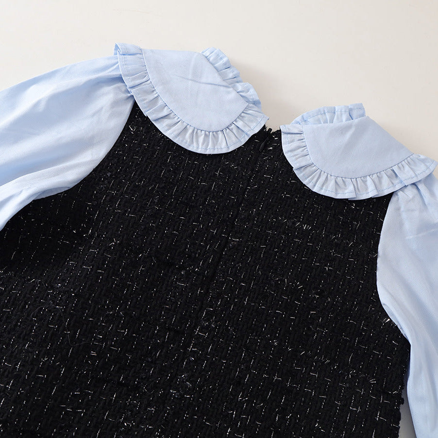 【90-140】ブラウスレイヤード風ワンピース