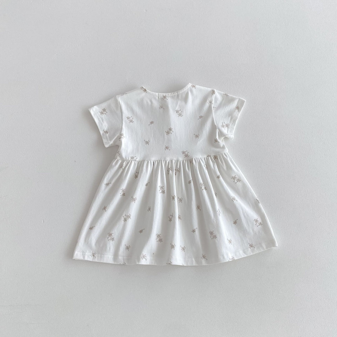 【80-130】パームツリー半袖ワンピース