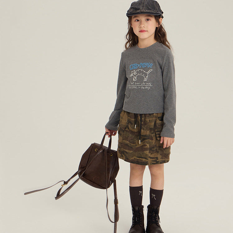 【90-150】迷彩柄カーゴスカート