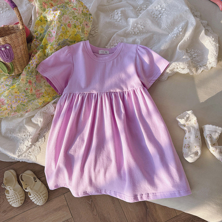 【90-140】シンプルフレアワンピース