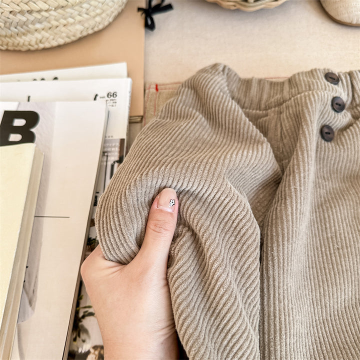 【80-130】コーデュロイワイドパンツ