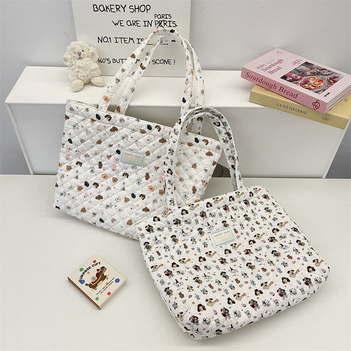 パターンプリントキルティングバッグ