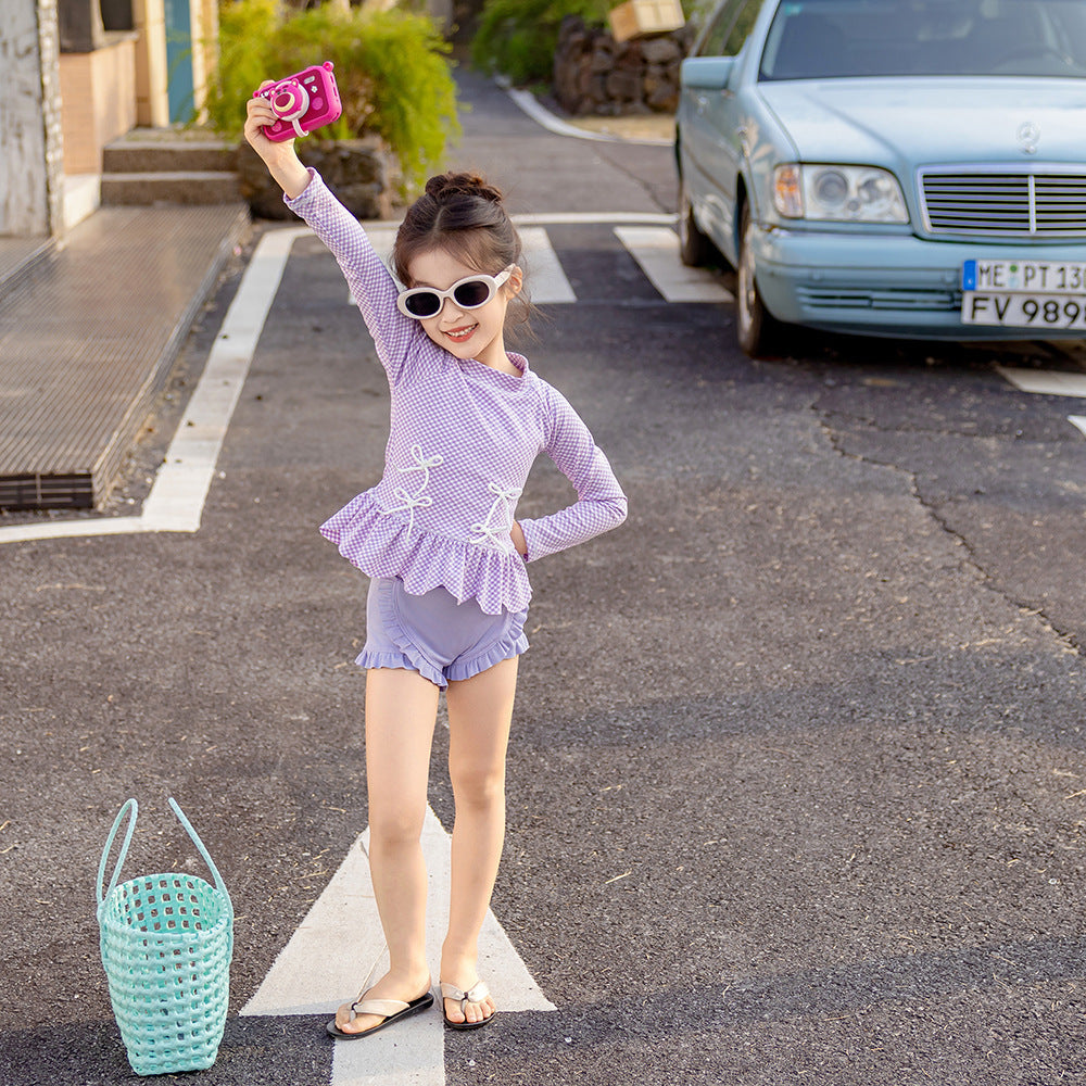 【90-140】フリル＆リボンデザインセパレートスイムウェア