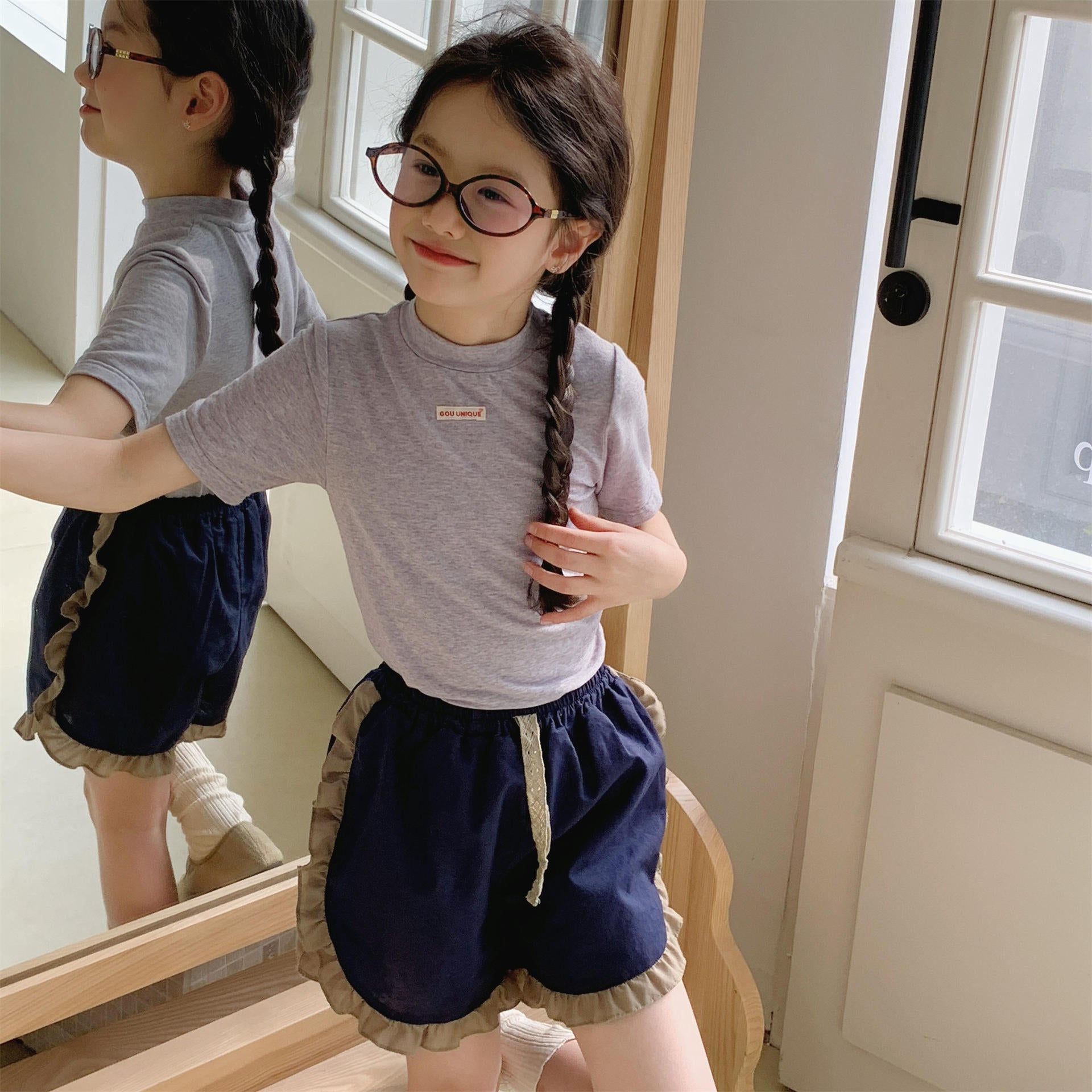 80-130】フリルヘムキュートショートパンツ｜ELMO-こども服エルモ
