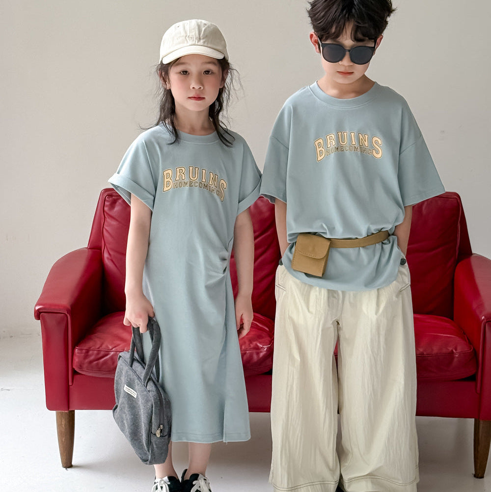 【90-150】フロントロゴTシャツワンピース