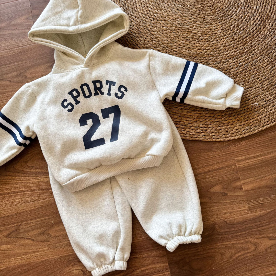 【80-150】フード付きSPORTSスウェットセットアップ