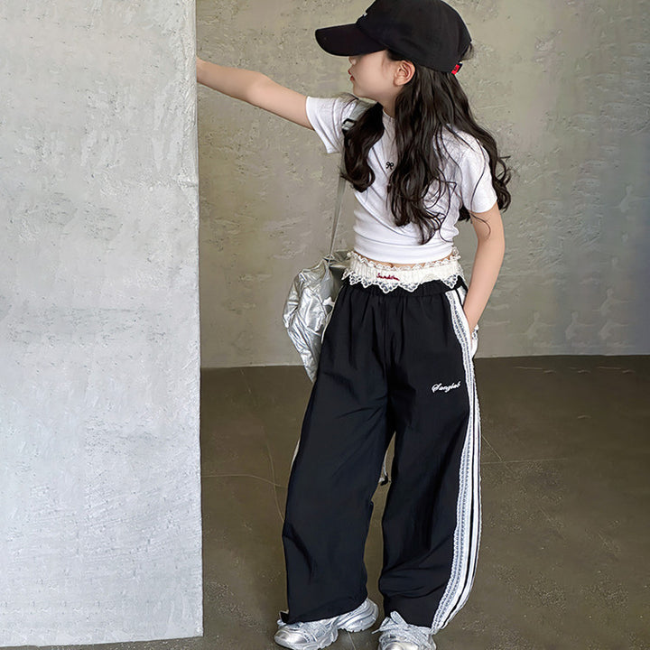 【120-150】ウエスト×サイドレーススポーティーパンツ