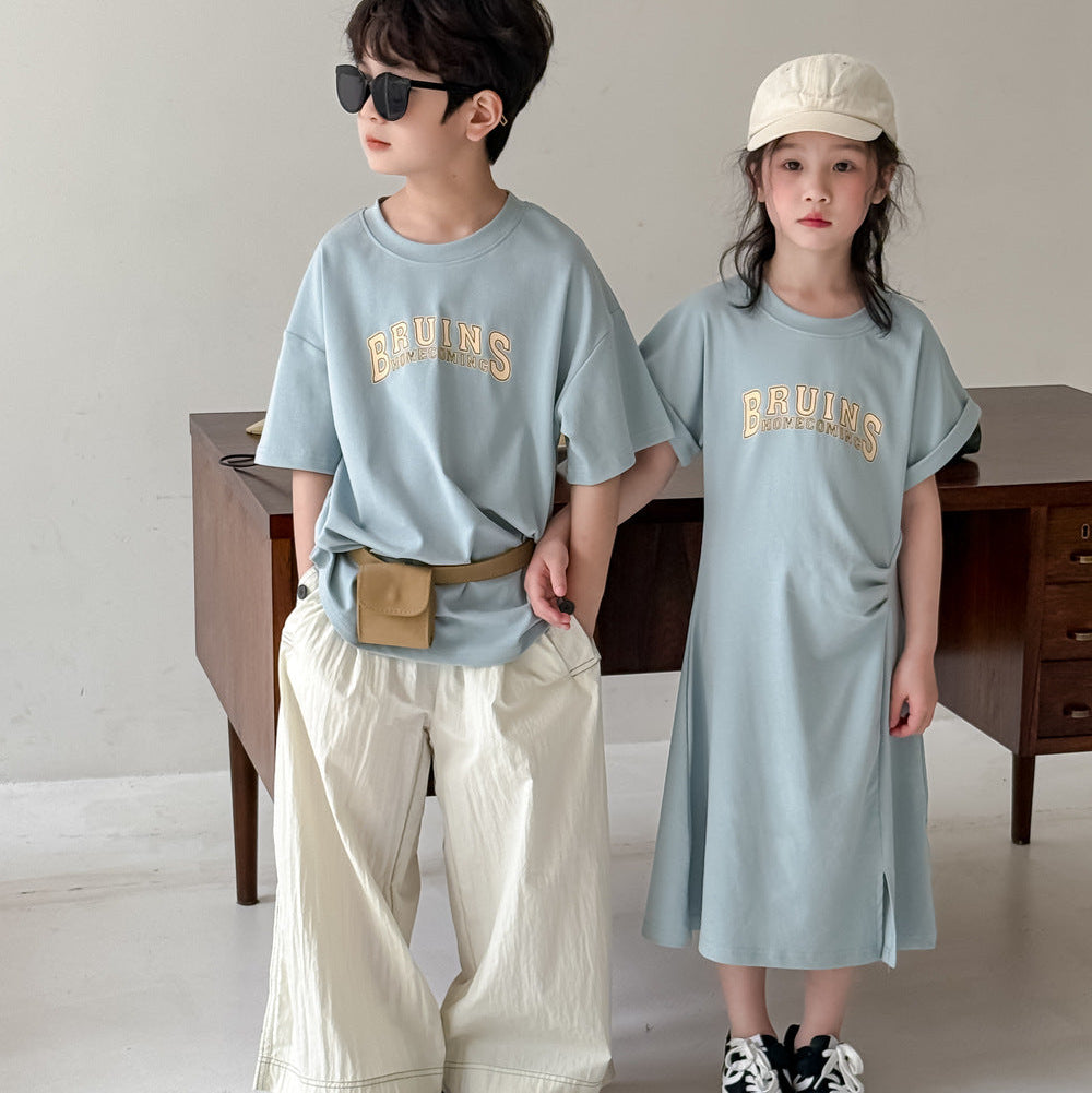 【90-150】フロントロゴTシャツワンピース