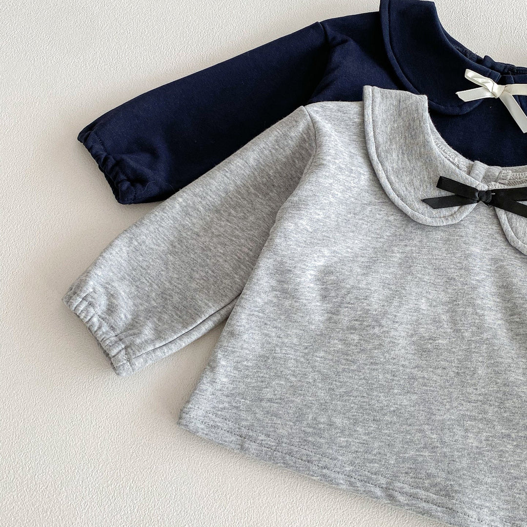 【73-110】ワンポイントリボントップス×スカートセット