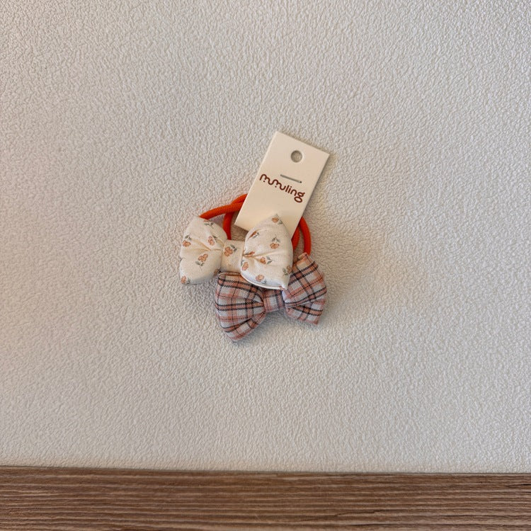 パターンプリントリボンヘアゴム