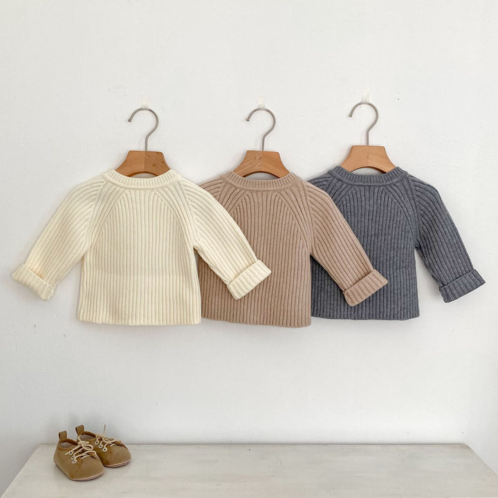 【73-90】シンプルリブカーディガン