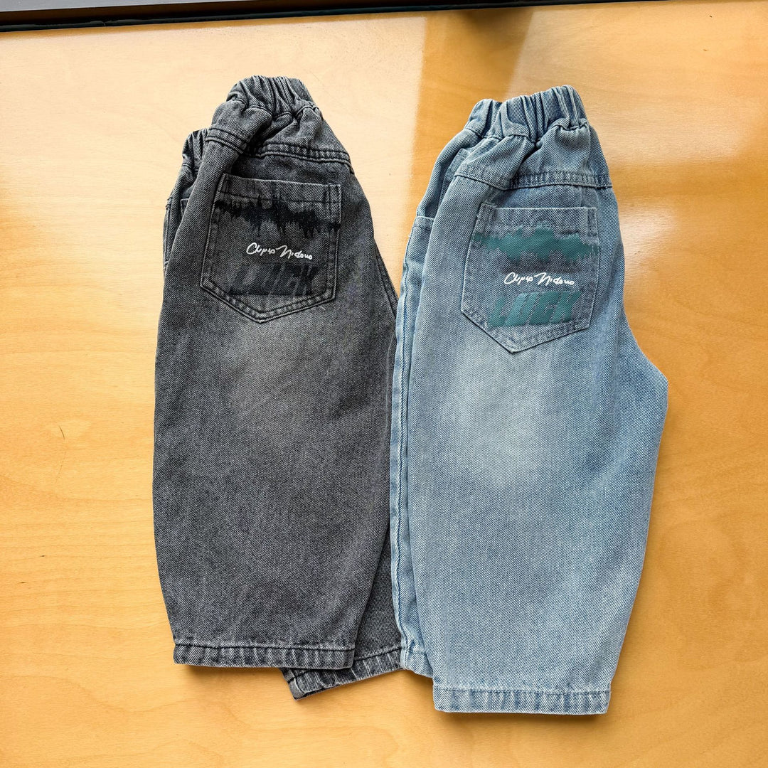 【80-150】ポケットデザインカーブデニムパンツ