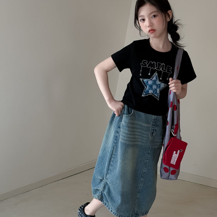 【100-150】SMILE＆STAR Tシャツ