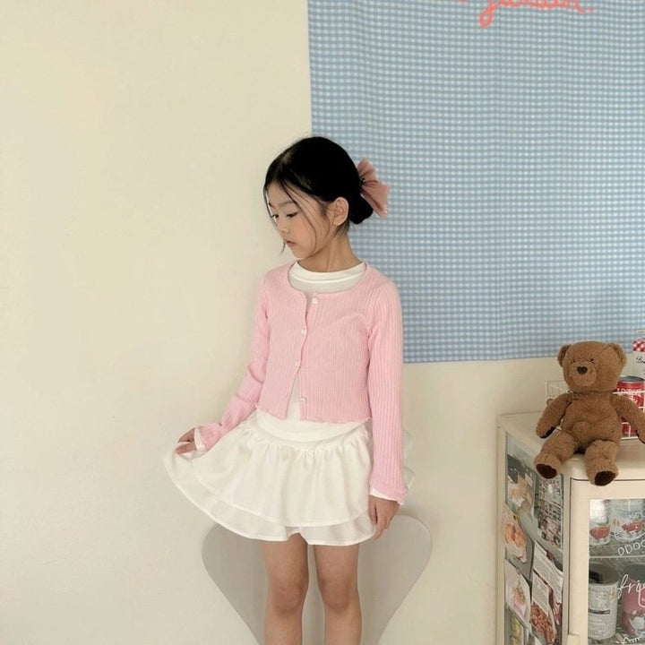 【73-120】リブメロウショートカーディガン