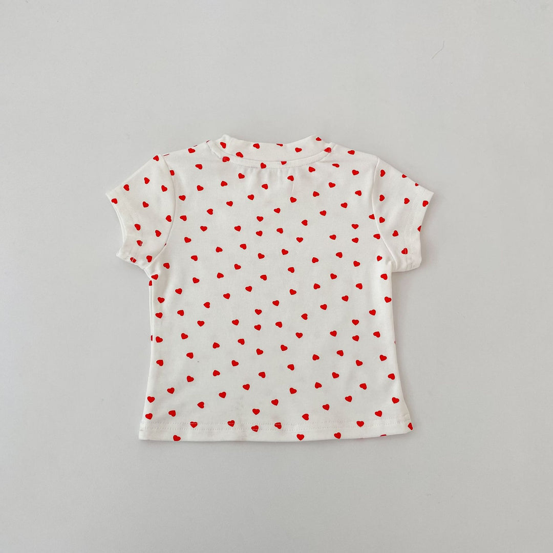 【73-130】ハート柄ベーシックTシャツ