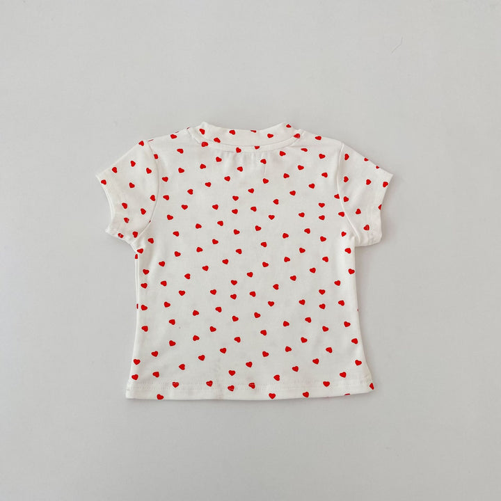 【73-130】ハート柄ベーシックTシャツ