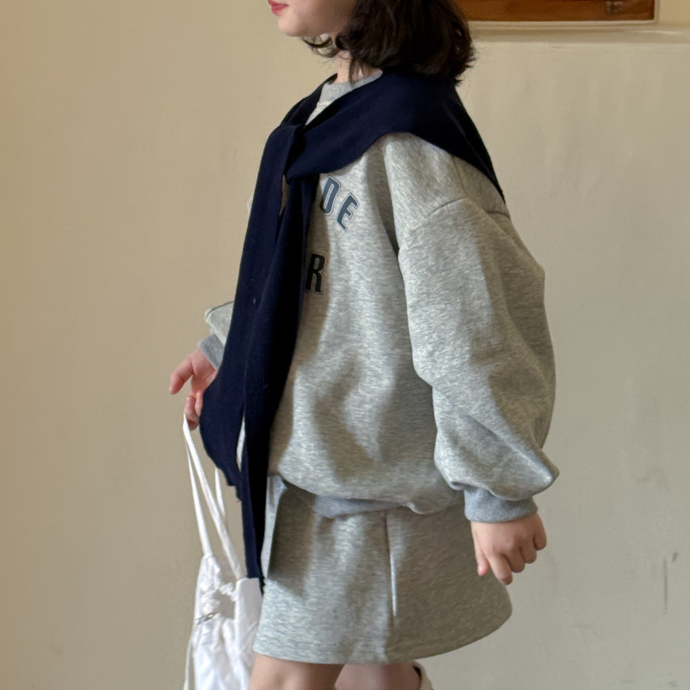 【90-150】英字ロゴプリントスウェットセットアップ