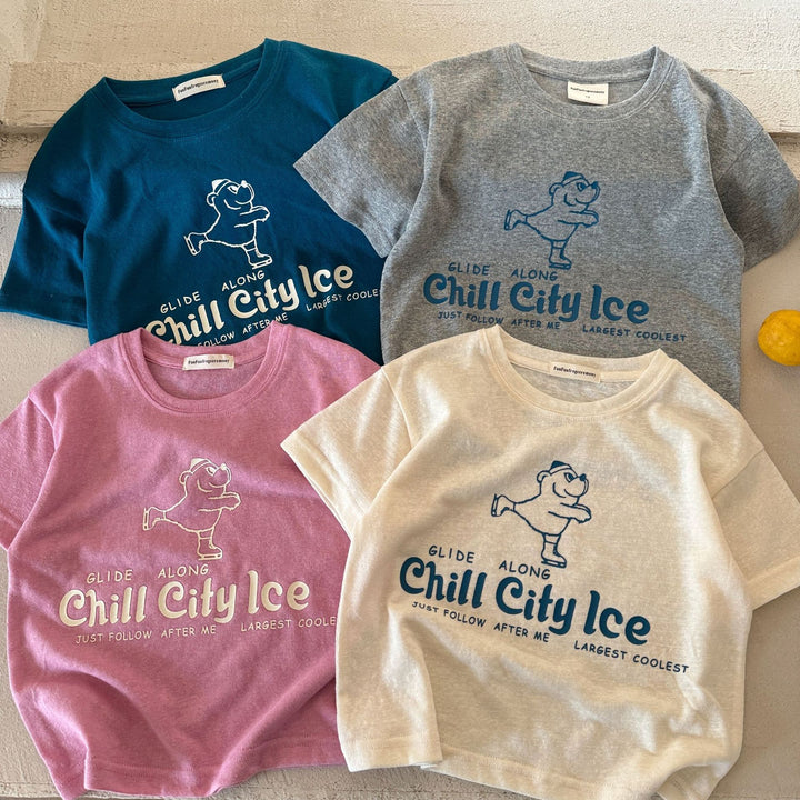 【90-140】ロゴ＆bear Tシャツ
