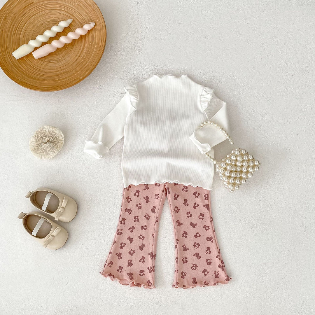 【73-110】パターンプリントフレアロングパンツ