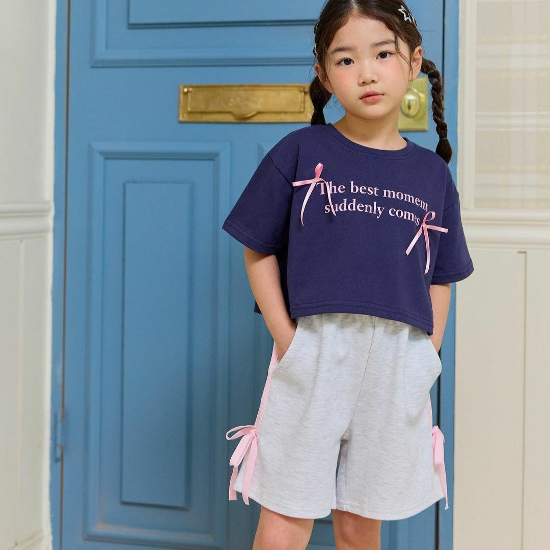 【90-130】サイドリボンショートパンツ