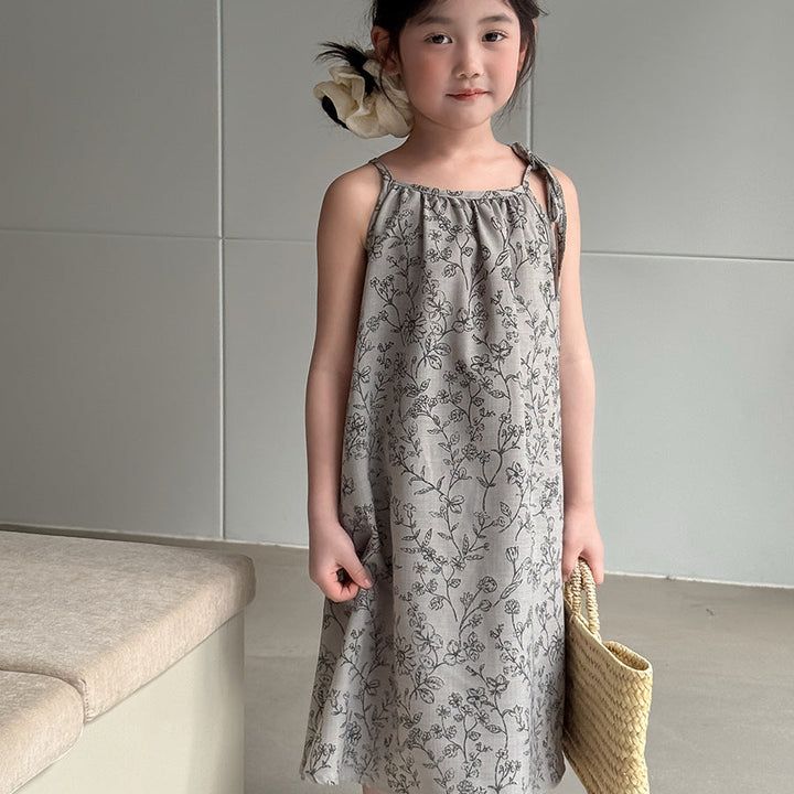 【100-150】ボタニカル柄キャミソールワンピース