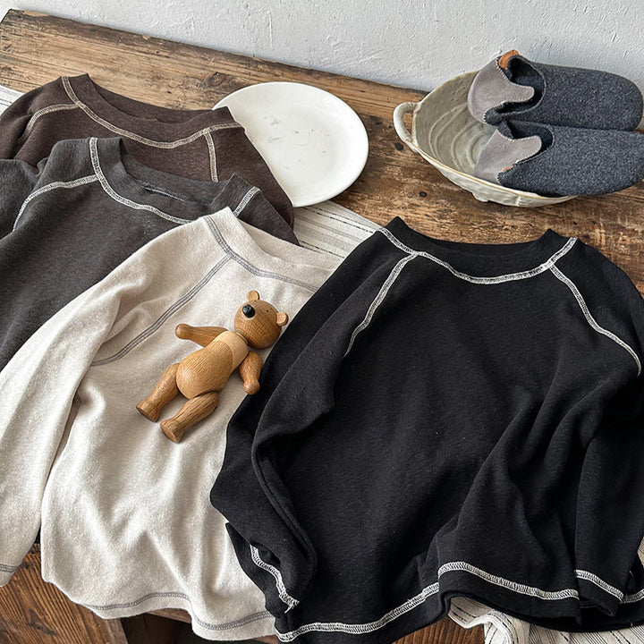 【80-140】ラインデザイン長袖カットソー