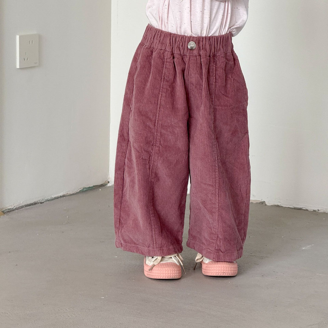 【80-150】コーデュロイワイドパンツ