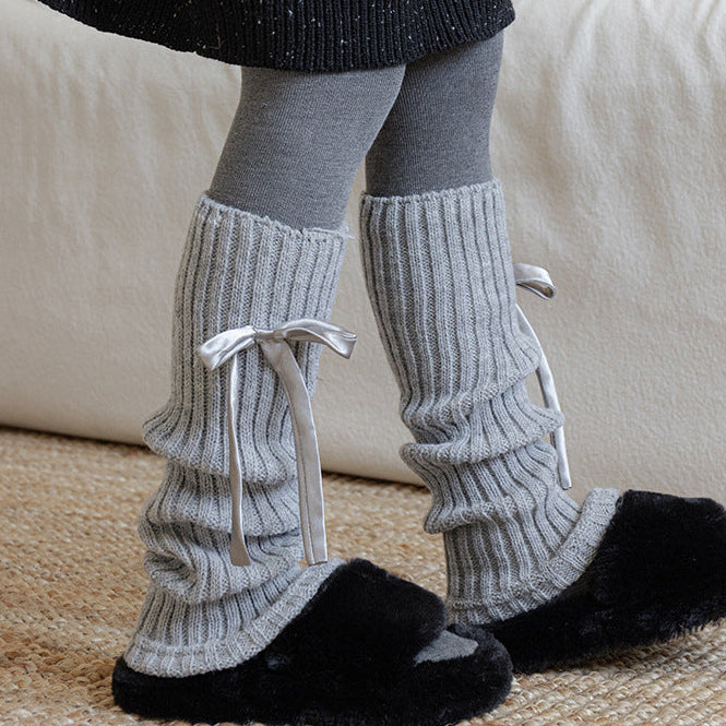 ワンポイントリボンレッグウォーマー