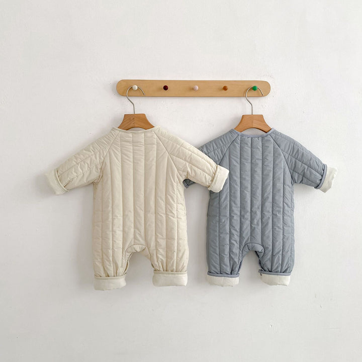 【73-90】ワンポイントベアあったかロンパース