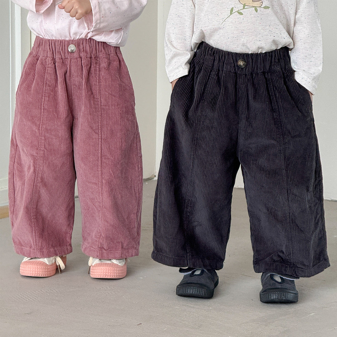 【80-150】コーデュロイワイドパンツ