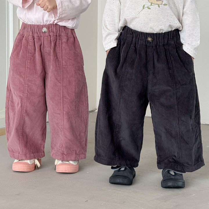 【80-150】コーデュロイワイドパンツ