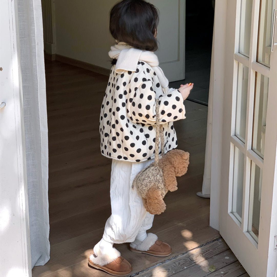 【90-140】Vネックドット柄ジャケット