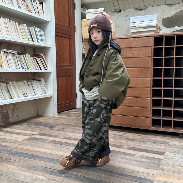 【80-130】バイカラー中綿ジャケット