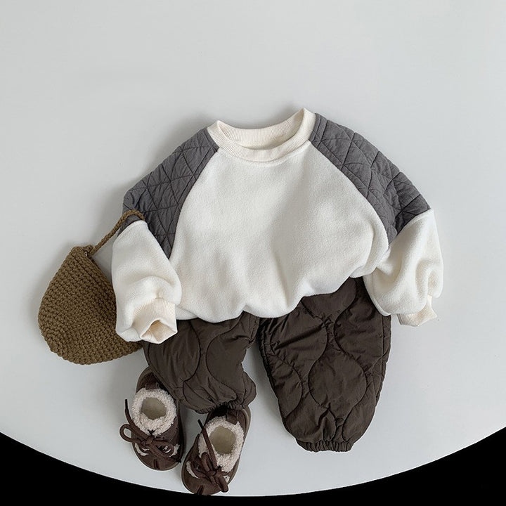 【80-130】キルティングカジュアルパンツ